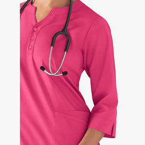 Custom Nursing Scrub <b>Top</b> New Design <b>Long</b> <b>Sleeve</b> Knitted High Quality Summer Wear <b>Longline</b> Slim Fit Women's Scrub <b>Tops</b> - Product Image 6