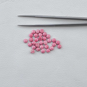La mejor calidad Natural Pink Thulite 4mm cabujones redondos al por mayor piedras preciosas sueltas semipreciosas para proveedor de fabricación de joyas - Product Image 1