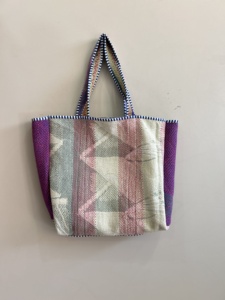 Bolso Tote Vintage Indio Kantha para Mujer, Bolsos de Compras Reversibles Hechos a Mano - Product Image 6