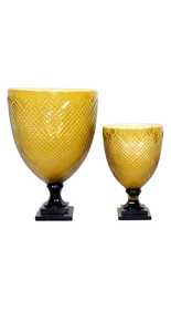 Art Deco <b>Glass</b> <b>Vase</b> With Relief Pattern Tabletop Decor - Product Image 1