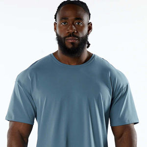 T-shirt Homme Oversize Personnalisé en Coton Lourd 100% Coton, Manches Courtes, Col Rond, Tricoté de Haute Qualité, Respirant, Écologique, Couleur Unie, Long - Product Image 5