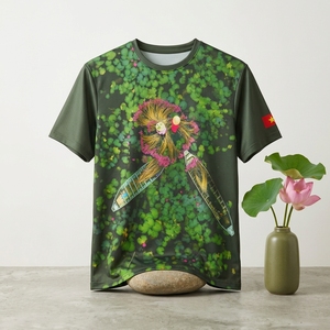 T-shirt personnalisé en coton à thème culturel vietnamien, vêtement décontracté, fournisseur de vêtements de sport unisexes à manches courtes en polyester, anti-transpiration - Product Image 3