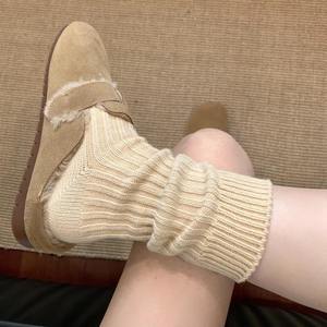 <b>Men's</b> <b>Cream</b> Tube Socks Knitted Solid Color Breathable Autumn Wear Regular Style Cotton Material Daily Use - Product Image 2