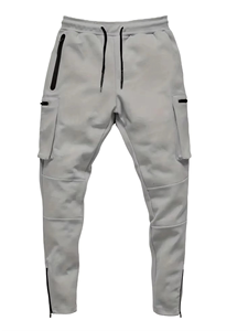 Pantalon cargo homme de haute qualité, tissu respirant, couleur unie, taille mi-haute - Vente en gros, pantalon cargo homme personnalisable et tendance - Product Image 1