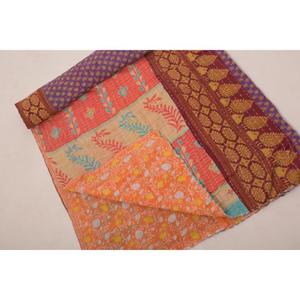 Handcrafted Cotton Kantha Gudri Reversible Quilt Soft Lightweight Bed Cover for Bedroom and Living Room - Product Image 3