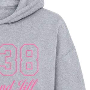 เสื้อฮู้ดครอปพิมพ์ลายกราฟิก Heather Gray 1938 สำหรับผู้หญิง แขนยาว ผ้าฟลีซนุ่ม สวมใส่สบาย ทรงหลวม สไตล์สตรีทแฟชั่น - Product Image 3