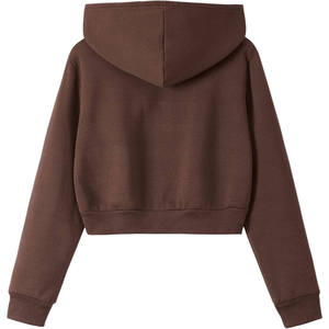 High Quality New Arrival Cotton Women Crop <b>Top</b> Hoodie 100% Cotton Long Sleeve Casual Clothing Fashion Crop Hoodies with printing - Product Image 2