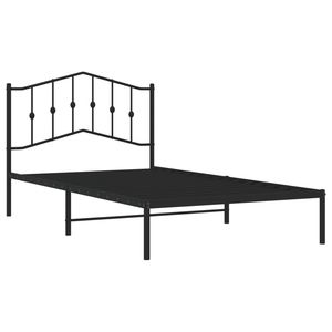 Base de Cama Doble Moderna de Acero Negro, Diseño Rectangular, Cama de Metal - Product Image 4