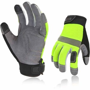 Gants de travail de sécurité résistants aux chocs, antidérapants, avec poignet réglable, protection industrielle, 100% polyester, logo personnalisé sur le devant - Product Image 1