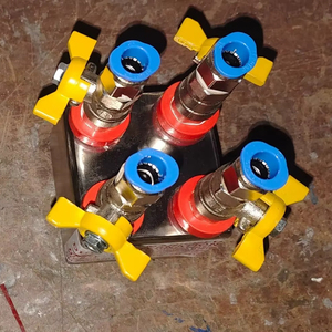 Dubey International Water Temperature <b>Machine</b> 4 in 4 Out Manifold with <b>BALL</b> VALVE-Rust Free 0-100C/200C Range - Product Image 1