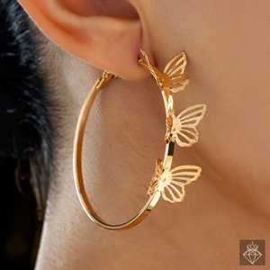 PRAO Fluttering Gradient Butterfly Ear Hoops Gradient Butterfly Design Moda Fluttering Gradient Hoops - Product Image 5