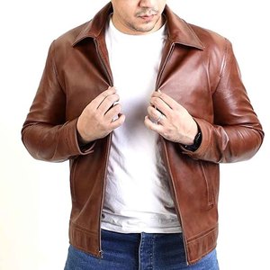 Mens <b>Real</b> <b>Leather</b> <b>Jacket</b> Motorcycle Biker Slim Fit Fashion Winter <b>Jacket</b> OEM Custom Wholesale Factory - Product Image 1