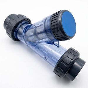 Filtre en Y en plastique avec valve filetée pour tuyau, raccord de plomberie industrielle, connecteur d'irrigation, fournitures PVC durables - Product Image 1