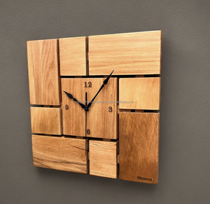 Horloge murale en bois de quartz industriel avec anneaux annuels pour la maison, salon, affichage à aiguilles, en provenance d'Inde - Product Image 4