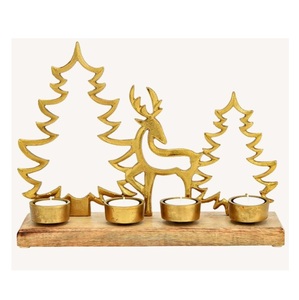 Elegant Christmas Aluminum Candle Holder Home Decoration for Dining Room <b>Mantel</b> <b>Fireplace</b> Shelf and Seasonal Gatherings - Product Image 1