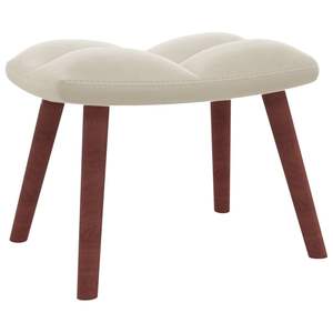 Sedia relax in velluto bianco crema con sgabello per soggiorno elegante e confortevole Set di mobili - Product Image 6