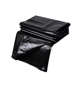 Toile de bâche robuste/PVC/PP/PE étanche industriel résistant aux UV taille personnalisée bâche de couleur noire - Product Image 6