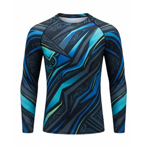เสื้อรัดรูปแขนยาวแบบยูนิเซ็กซ์ พิมพ์ลายกาแล็กซี่ดอกไม้ด้วยเทคนิค Heat-Transfer แห้งเร็ว UPF50+ ป้องกันแบคทีเรีย สำหรับเล่นกีฬา - Product Image 5