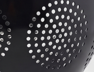 Premium Black Metal Colander <b>Strainer</b> With Perforated Design And Three Legs Stylish Kitchenware Essentials - Product Image 2