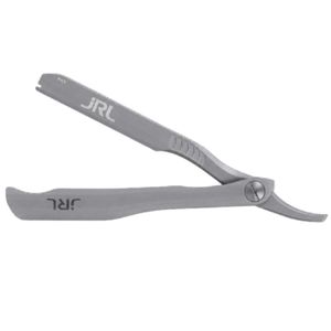 JRL Precision Styling Razor Grey Professional Stainless Steel <b>Barber</b> Straight Edge Razor Magnetic <b>Blade</b> Holder Custom Logo - Product Image 1
