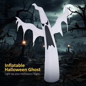 Fantasma Gonfiabile Bianco Alto 1,8 Metri per Decorazioni di Halloween da Esterno, con Luci LED e Ventilatore, Illuminato, per Interni ed Esterni - Product Image 4