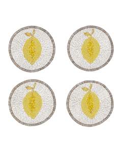 Posavasos artesanales: Juego de posavasos de té de diseño moderno con frutas y cuentas, aislamiento térmico, material de vidrio, exportaciones de Craftera - Product Image 4