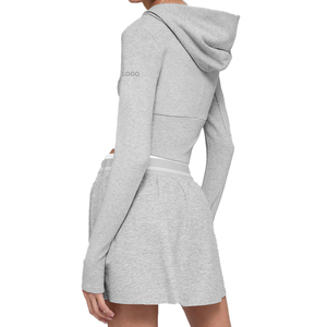 Conjunto de dos piezas de falda y sudadera con capucha de algodón modal premium para mujer, conjunto deportivo suave para estar en casa, ropa deportiva, fabricación OEM personalizada. - Product Image 2