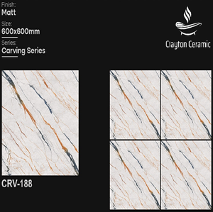 Carreaux de porcelaine sculptée Matt 600x600mm Antidérapants et résistants aux acides pour sols/murs Garantie 3 ans - Product Image 2