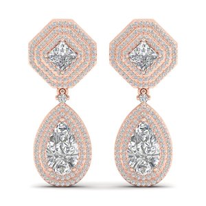 REYES Pendientes Colgantes de Plata de Ley 925 con Moissanita Certificada GRA, Joyería Fina para Regalo de Boda para Mujer - Product Image 2