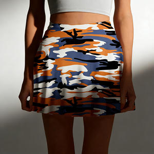 Gran oferta en Temu: minifalda de cintura alta con estampado de camuflaje para mujer, estilo casual y urbano, línea A, para uso diario. - Product Image 6