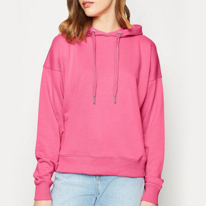 Unisex Oversized Hooded Sweatshirt Solid Color Casual Crop Length Autumn Wear Knitted Long Sleeve FRENCH TERRY 100% Cotton - Product Image 3