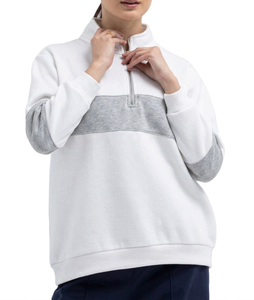 Ostriya Intl 2026 Women Streetwear Turtleneck Lightweight 100% Cotton Solid Front Embroidered <b>Drop</b>-shoulder Sweatshirt Oversized - Product Image 5