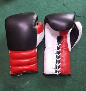 Guantes de Boxeo MMA Personalizados de Fábrica, con Cordones, de Cuero Vacuno, Cierre de Tirón, para Entrenamiento en Gimnasio, Sparring, OEM, ODM, Unisex - Product Image 3
