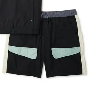 Summer Men's Short <b>Set</b> Windbreaker Shorts <b>Set</b> Nylon Split Color Own Your Logo Full Zip-Up Two Piece Windbreaker Short <b>Set</b> 2026 - Product Image 1