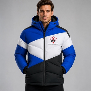 Men Puffer <b>Jacket</b> Lightweight Winter Outerwear Quilted Insulated Design Warm Breathable Comfortable Coat For Travel Hiking - Product Image 1