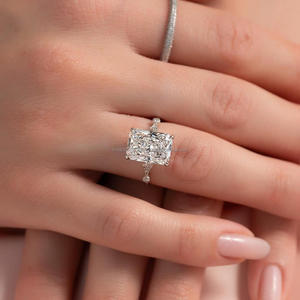 IGI/GIA Lab cultivé Vintage 14k or blanc mariage/fiançailles unisexe bague coupe diamant anniversaire fête cadeau avec diamant taille poire - Product Image 3