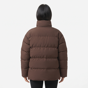 Best Quality Fashion Women's Puffer Jacket Winter Coat Stand Collar Zip Up Quilted Outerwear Custom Apparel - Product Image 2