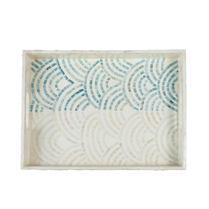 Plateau de service rectangulaire en bois perlé fait main de haute qualité, style marocain, décoratif, pour la maison et les restaurants - Product Image 3