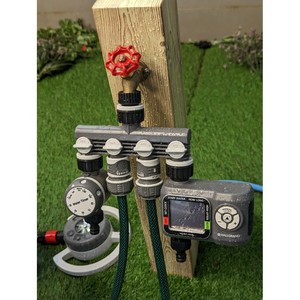 4-Way Plastic ABS Garden Water Connector Splitter Manifold Tap Individual Shut Valves Separate Control Individual Hose - Product Image 3