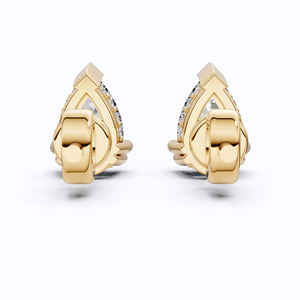 Boucles d'oreilles clous en diamant de laboratoire taille poire 1,50 CT.T.W certifiées IGI, en or massif 14K plaqué rhodium, pour mariages et soirées de luxe - Product Image 5