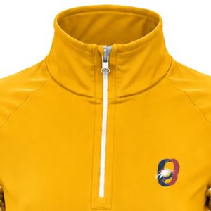 Pale <b>Yellow</b> <b>Women</b> Quarter Zip Sports Shirt Floral Sleeve Detail Long Sleeve Training Outdoor Activewear <b>Top</b> - Product Image 3