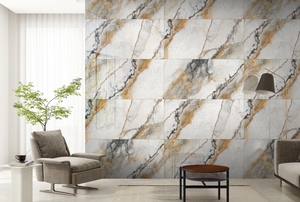 Baldosas de Porcelana de Gran Formato, Diseño Moderno de Lujo, Acabado Brillante, Color Negro Profundo, 600x1200mm, para Decoración - Product Image 3