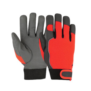 Mechanic <b>Gloves</b> PU Leather Textured Fingertips Anti-Slip Elastic Wristband General Purpose Safety <b>Gloves</b> - Product Image 5