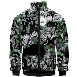 Blouson Bomber Homme Imprimé Personnage Anime Col Montant Zippé Décontracté Polaire Polyester Coupe Droite pour l'Automne - Product Image 1