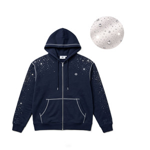 เสื้อฮู้ดซิปเต็มตัวประดับเพชร ผ้าฝ้ายฟลีซ GSM สูง สตรีทแวร์ รับทำแบรนด์สินค้า ป้ายกำกับส่วนตัว MOQ ต่ำ จัดหาสินค้าจำนวนมาก - Product Image 2