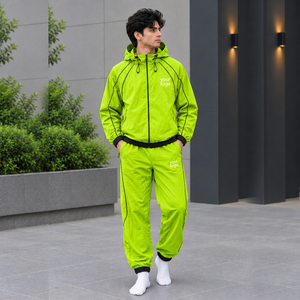 Men Hiking Windbreaker Suit Outdoor Jacket and Pants Set Custom Manufactured for Adventure Clothing Brand Collections - Product Image 2