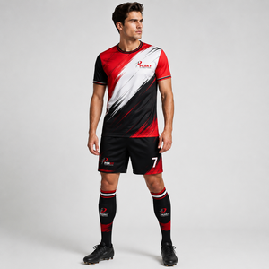 Custom Logo Soccer Jersey Set High Quality Quick Dry Sublimated Soccer Uniforms Kids Adults Top Stock Print New Team <b>Name</b> - Product Image 1