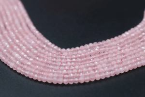 AAA + cuentas Rondelle facetadas de cuarzo rosa 3mm cuentas de cuarzo rosa para la fabricación de joyas - Product Image 5