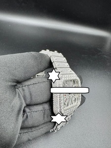 Men's Luxury Stainless Steel Square <b>Mechanical</b> <b>Watch</b> 41 mm Analog Automatic Moissanite Sapphire Crystal Folding Clasp Vintage - Product Image 2