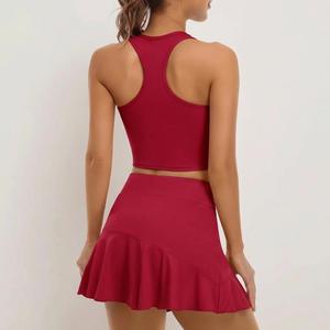 Conjunto de Tenis para Mujer, Nuevo Diseño, Vestido de Tenis sin Mangas de Secado Rápido, Color Personalizado, Tela Transpirable que Absorbe la Humedad - Product Image 2